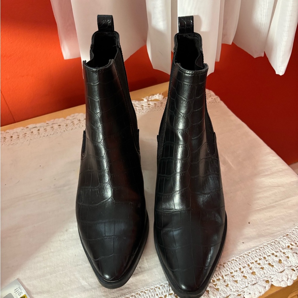 h&m crocodile pleather booties